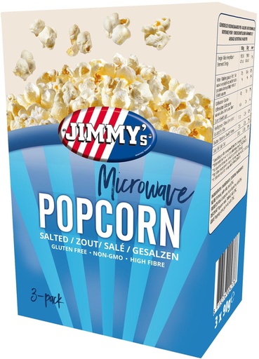[TIM-37079] Popcorn Jimmy's Popcorn Microwave zout doos van 3x90g