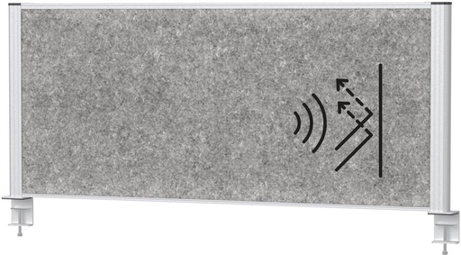 [TIM-9751295] Akoestisch bureauscherm MAULconnecto 120x50cm donkergrijs frame zilver