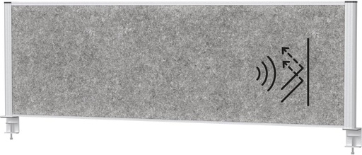 [TIM-9751695] Akoestisch bureauscherm MAULconnecto 160x50cm donkergrijs frame zilver