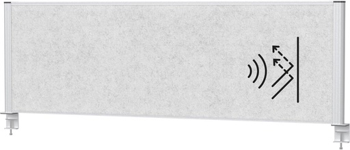 [TIM-9752695] Akoestisch bureauscherm MAULconnecto 160x50cm lichtgrijs frame zilver