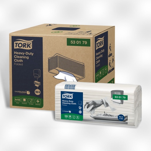 [OND-530179] Reinigingsdoek Tork heavy-duty W4 1-laags 105vel wit (4)