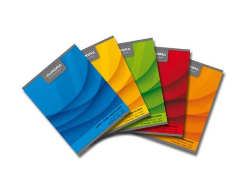 [KAN-160LQ5] Schrift Aurora Writing 70 karton A5 16,5x21cm 120blz met kantlijn geruit 5mm assorti