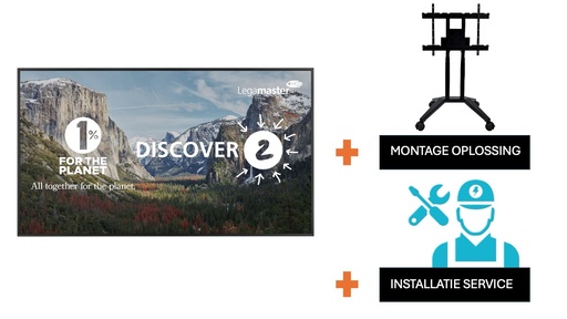 [LM-PACK12DISC] Beeldscherm Legamaster Discover 2 65" + mobiel onderstel in hoogte verstelbaar