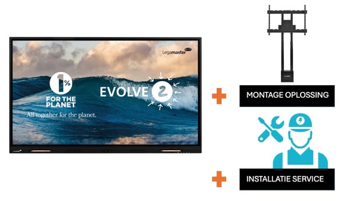 [LM-PACK21EVOL] Touchscreen Legamaster Evolve 2 65" + muurkolom in hoogte verstelbaar