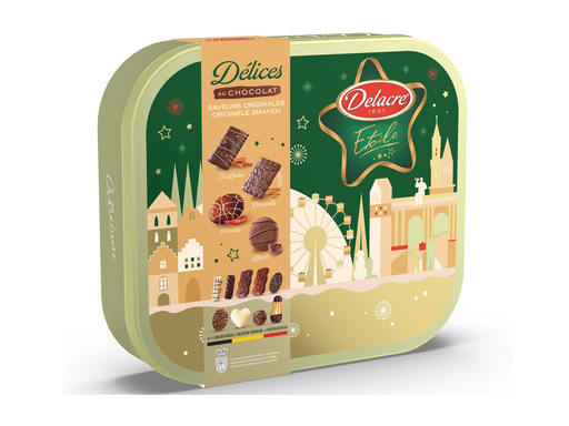 [TIM-9086100] Koekjes Delacre Délices au chocolat blikken doos van 485g