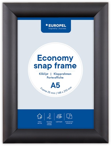 [TIM-355065] Kliklijst Europel Economy A5 lijst 25mm zwart
