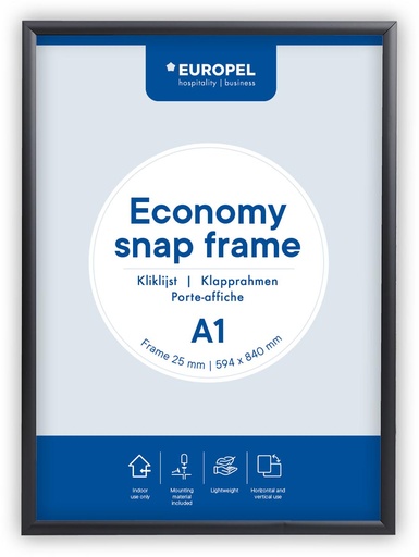 [TIM-355066] Kliklijst Europel Economy A1 lijst 25mm zwart