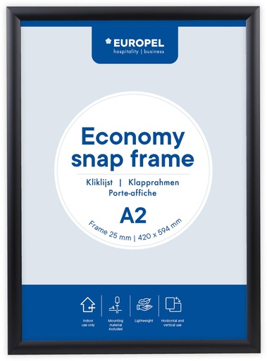 [TIM-355067] Kliklijst Europel Economy A2 lijst 25mm zwart