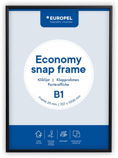 [TIM-355068] Kliklijst Europel Economy B1 707x1000mm lijst 25mm zwart