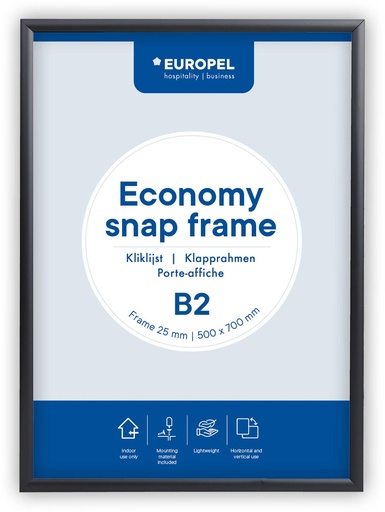 [TIM-355069] Kliklijst Europel Economy B2 500x700mm lijst 25mm zwart