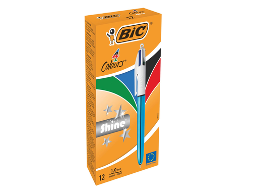 [TIM-949896] Balpen Bic 4 Colours Shine blauw