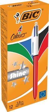[TIM-964773] Balpen Bic 4 Colours Shine rood