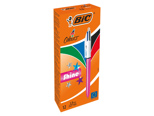 [TIM-982875] Balpen Bic 4 Colours Shine metallic roze