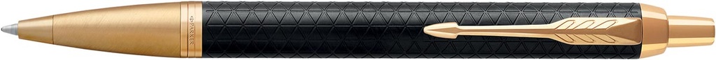 Balpen Parker IM Premium blauwe inkt medium punt giftbox GT zwart/goud