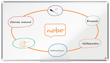 [ACCO-1915367] Whiteboard Nobo Premium Plus widescreen emaille 122x69cm (55") magnetisch 