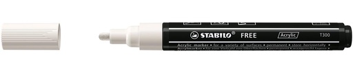[TIM-692700] Acrylmarker Stabilo Free T300 ronde punt 2-3mm wit