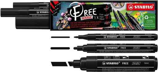 [TIM-6933746] Acrylmarker Stabilo Free verschillende formaten zwart (3)
