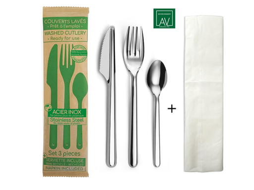 [TIM-25905] Bestekset Av Environnement pakket 3-delig met servet