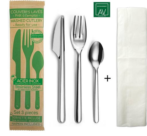 [TIM-25905] Bestekset Av Environnement pakket 3-delig met servet