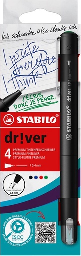 [TIM-1088401] Fineliner Stabilo dr!ver fijne punt 0,4mm assorti (4)
