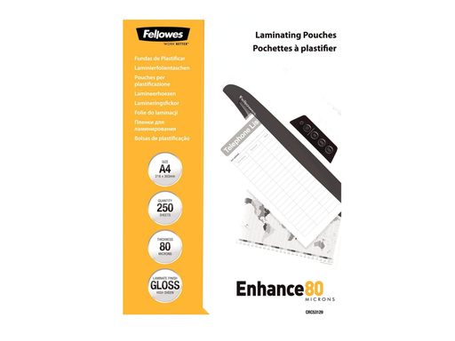 [FEL-5312903] Lamineerhoes Fellowes ImageLast Enhance A4 2x80µ (250) (CRC53129)