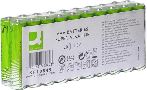 [TIM-KF10849] Batterijen Q-Connect AAA (20)