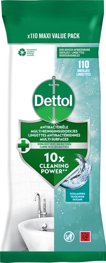 [TIM-3287601] Reiningsdoekjes Dettol antibacterieel oceaanfris (110)
