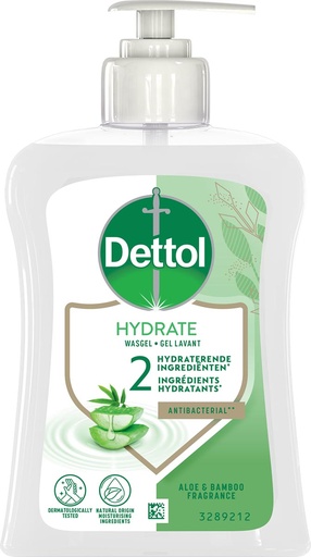 [TIM-3289032] Handzeep Dettol Hydrate aloë vera en bamboe flacon 250ml