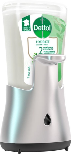 [TIM-3290149] Automatische handzeepdispenser Dettol no touch incl navulling aloë vera en bamboe 250ml zilver