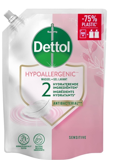 [TIM-3297853] Navulling handzeep Dettol Hypoallergenic 500ml