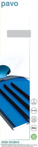 [TIM-8035984] Klemruggen Pavo 15mm zwart (25)