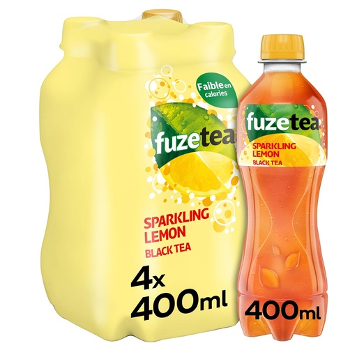 [TIM-43999] Frisdrank Fuze Tea bruisend black tea fles 40cl (24)
