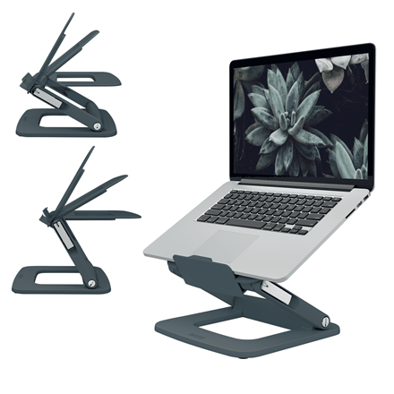 [ESS-64240089] Laptopstandaard Leitz Ergo aanpasbare multihoek donkergrijs