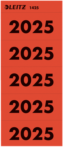 [ESS-14250025] Rugetiket Leitz jaartal 2025 zelfklevend rood (100)