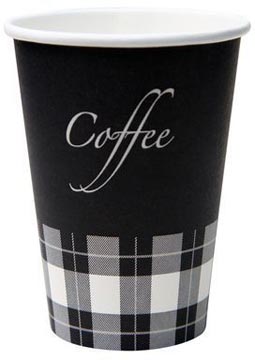 [TIM-9087277] Drinkbeker Premium karton 180ml Coffee zwart (100)