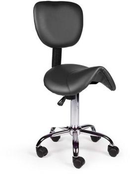 [TIM-8122143] Zadelkruk zonder voetring met rugleuning lage gasveer zwart