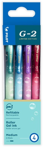 [TIM-449065] Roller Pilot G-2 Bubble blauwe inkt medium punt 0,7mm assorti (4)