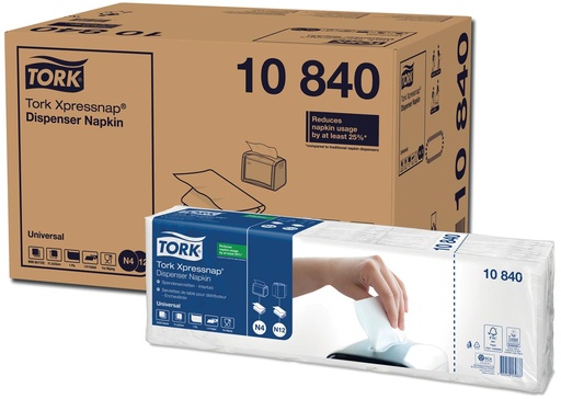 [OND-10840] Servet Tork Xpressnap universal N4 1-laags wit (1125)