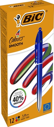 [TIM-524091] Balpen BIC 4 Colours Smooth Gradiant medium punt blauw