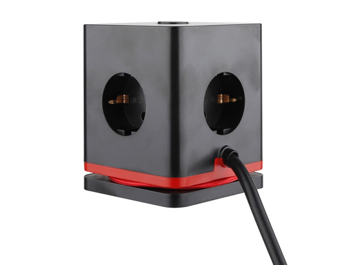 [TIM-K41213] Contactdoos IOIO SW1000 3 stopcontacten en 3 USB-poorten kubus zwart