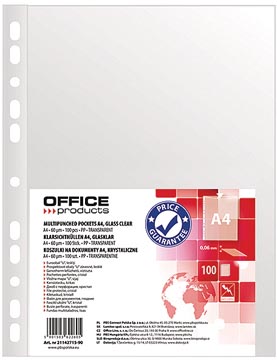 [TIM-1142715] Showtas Office Products A4 60micron 11-gaats glashelder transparant pak (100)