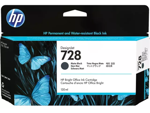 [HP-HP3WX25A] Cartridge HP Inkjet 728 DesignJet T730 130ml MBK