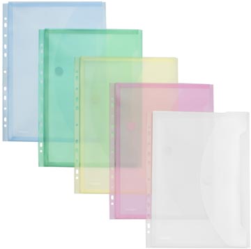 [TIM-251659] Geperforeerde documentmap Foldersys A4 transparant assorti (5)