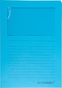 [TIM-KF19140] L-map Q-Connect met venster A4 120gr blauw (100)