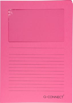 [TIM-KF19150] L-map Q-Connect met venster A4 120gr roze (100)
