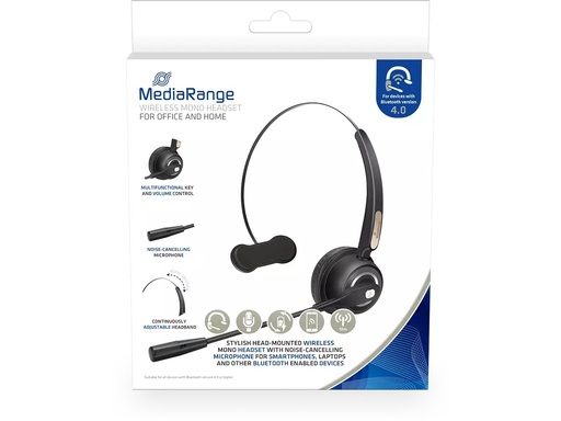 [ITA-MROS305] Headset MediaRange PC Mono draadloos zwart