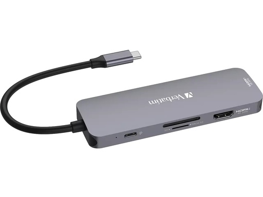[ITA-32151] USB-Hub multiport Verbatim USB-C 8 CMH-08 zilver