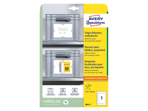 [TIM-80035] Positioneeretiket Avery 01 etik/bl 220x160mm voorbedrukt wit 5bl/d (5)