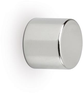 [TIM-6181496] Magneet MAUL neodymium cylinder 10x10x10mm trekkracht 4kg zilver (10)