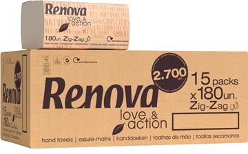 [TIM-2105005] Handdoeken Renova Love & Action papier Z-vouw 2-laags 180vel (15)